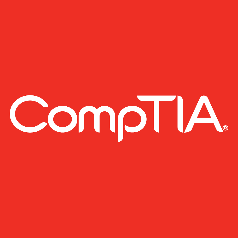 comptia logo white on red